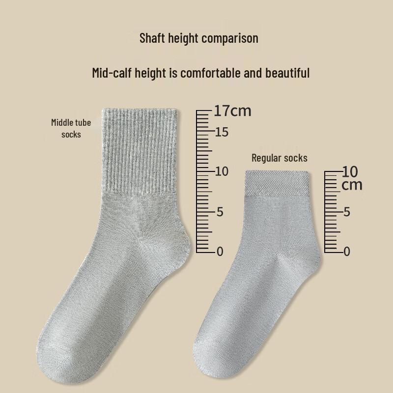 Langsha Women's 100% Cotton Mid-Calf Socks