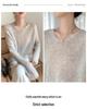 Mulberry Silk V-neck Sweater: Soft, Lightweight Velvet Knit, Women's Loose Fit for Autumn/Winter.