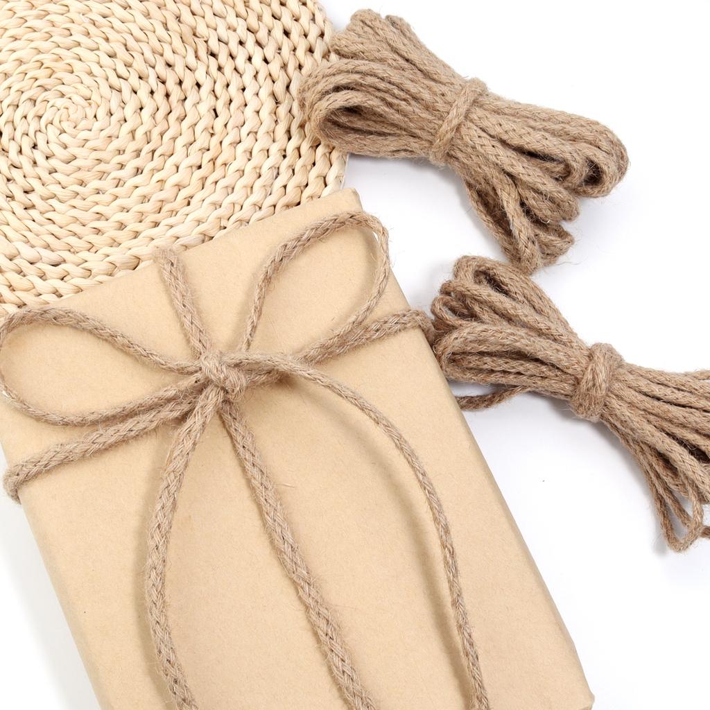 10yards/pack 6/8mm Natural Jute Rope Bold Eight Strand Twisted Cord Rope For Home Crafts Party DIY Clothing Gift Packing Decor