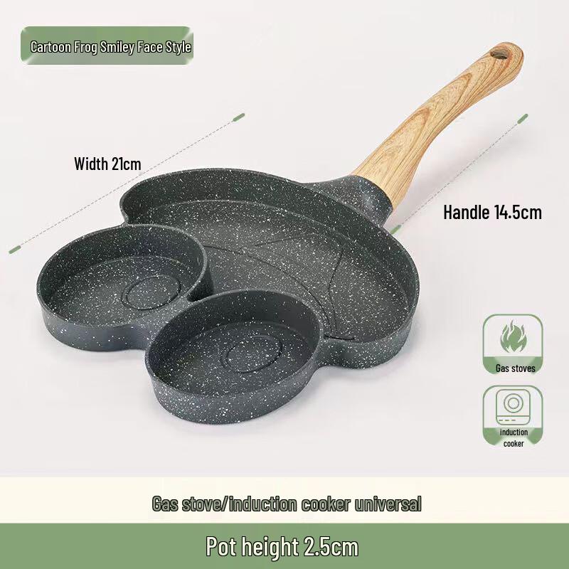 Wutuo Cartoon Frog Four-Hole Non-Stick Breakfast Frying Pan