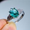 Temperament Luxury Copper Inlaid Zircon Ring Emerald Tourmaline Colored Ruby Engagement Ring Women