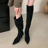 2025 Autumn and Winter New Fashion Versatile Versatile But Knee Long Tube Stacking Boots Thin Heel High Heel Western Cowboy Boots Women