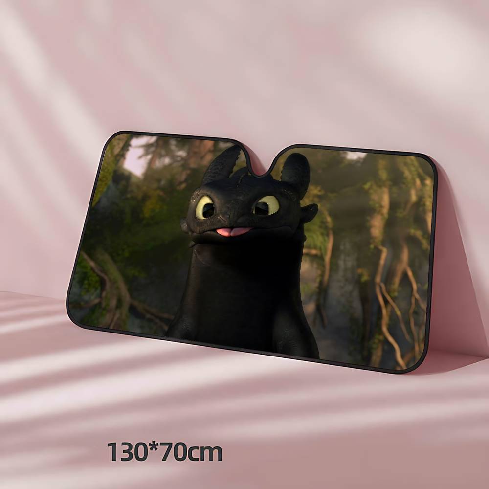 Cartoon EYE Toothless Stylish Trendy Windshield Sunshade, Car Windshield Cover, Car Sunshade Curtain, Car Sun Protection Cover