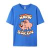 Makin Bacon Tshirt Pig Funny Tshirt Letter Short Sleeve Graphic Round Collar Pure Cotton Tops Tees Tee Shirt Grandpa Summer