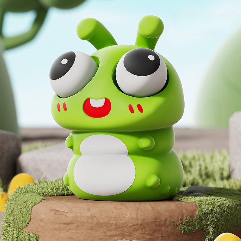 Cute Cartoon Q-Version Animal Sensory Fidget Toys, Eye Bouncing Bubble Blowing, Anti-Anxiety Stress Relief Novelty Holiday Gifts