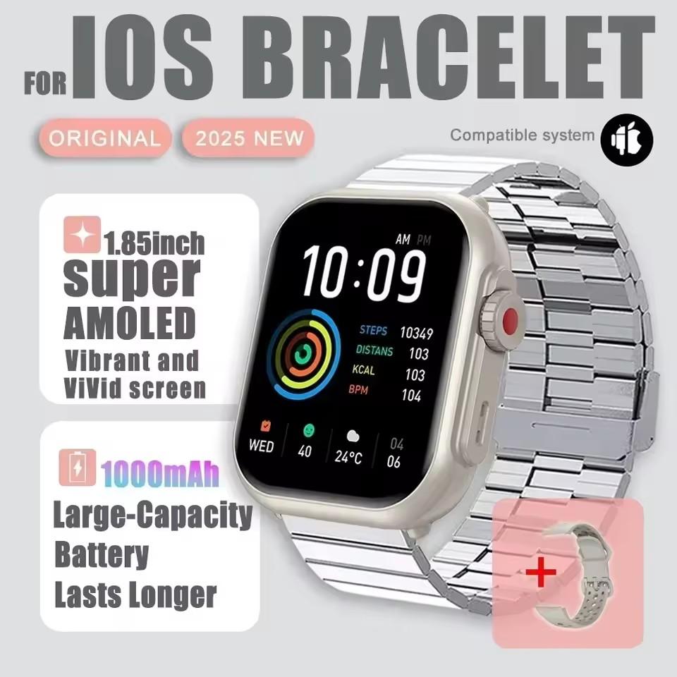 Neue Smartwatch 1000mAh Lange Akkulaufzeit Für Männer Frauen Fitness Sport Bluetooth Anruf Wasserdicht 1,85 Zoll Voll Touch Smartwatch