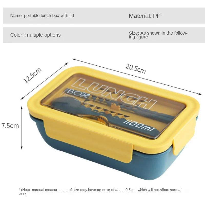 1100ml Microwave Lunch Box Portable 2 Layer Food Container Healthy Lunch Bento Boxes Lunchbox With Cutlery