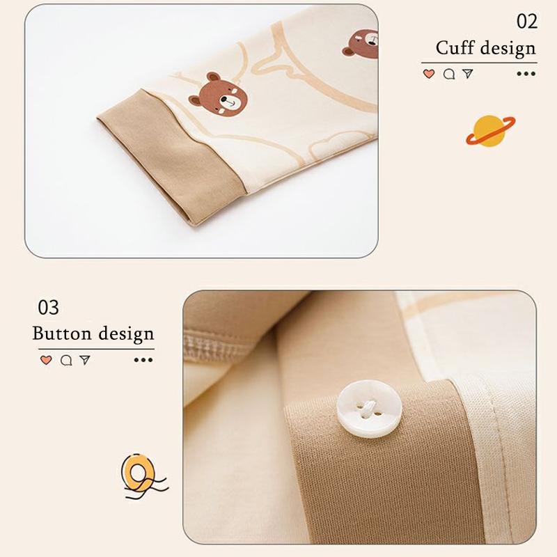 Pyjamas für Damen im Frühling und Herbst, Langarm-Set aus reiner Baumwolle, lockerer und süßer V-Ausschnitt, kann über dem Kimono und der Hauskleidung getragen werden