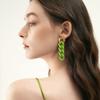 A Pair 18×67mm Acrylic Earrings Matte Colorful Heart shaped Chain Pendant For Women's Charm Earrings Gift Diy Jewelry Making