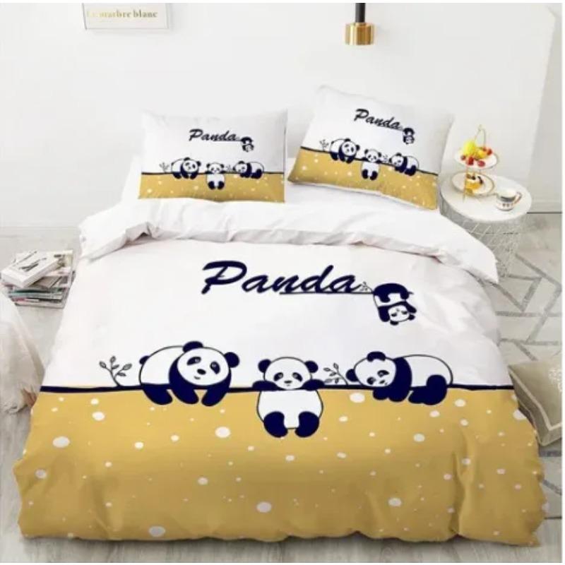 Cartoon Animal Duvet Cover Sets Queen King Size Cute Polyester Bedding Set 3D Lovely Fox Panda Bird Theme For Kids Boys Girls