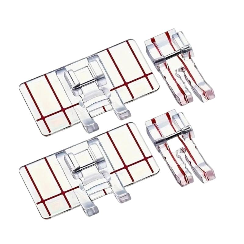 4 Pcs/Set Sewing Machine Presser Foot Straight Stitching Foot Multifunctional Sewing Feet for Household Sewing Machine 1