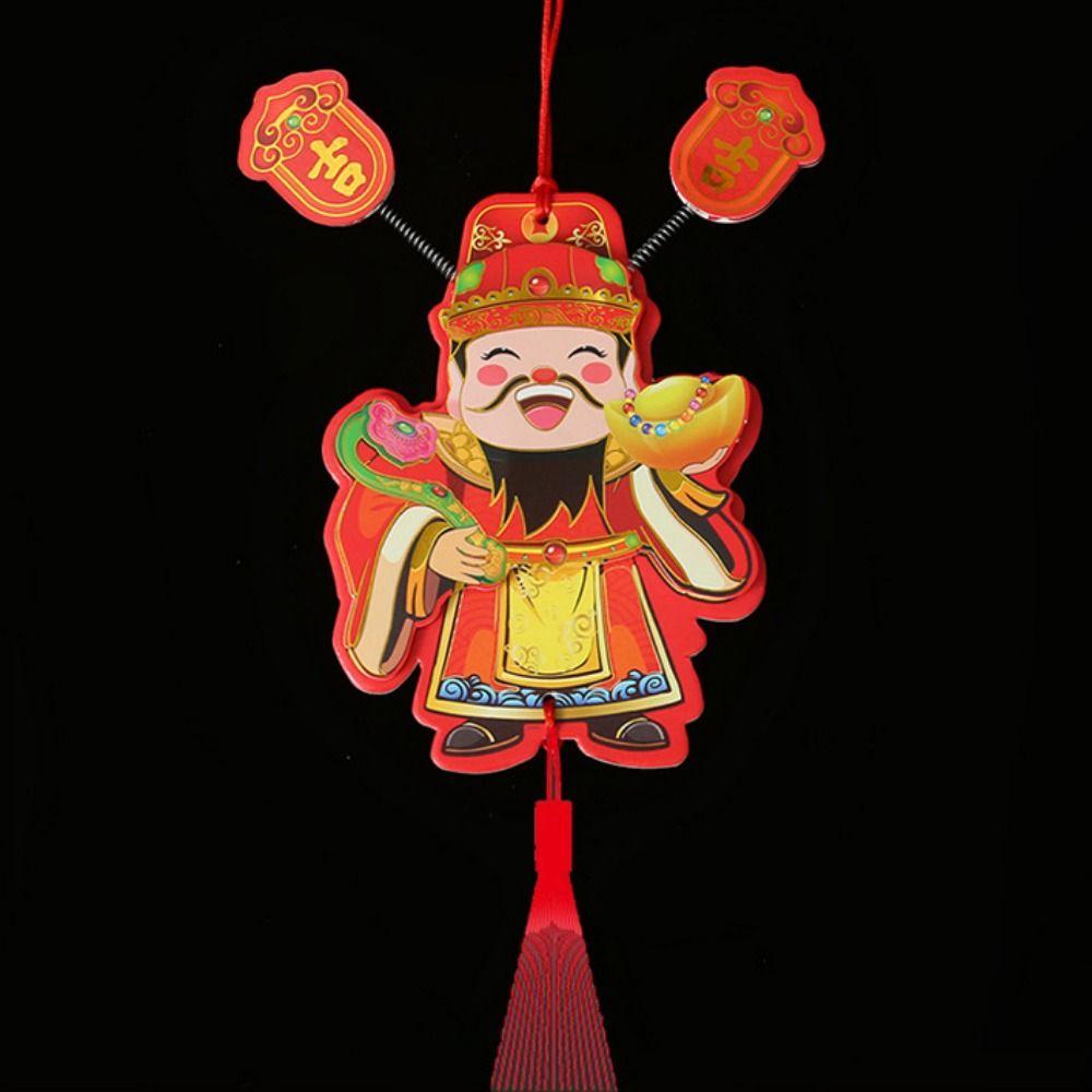 Self-adhesive Shaking Head God Pendant 3D Spring Festival Door Sticker  Kitchen