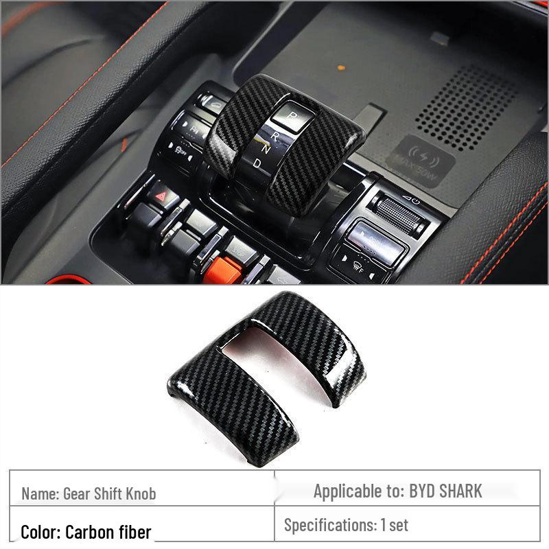 BYD Shark Carbon Fiber Interior/Exterior Trim & Gear Shift Knob, Armrest, Steering Wheel Set.