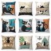 Soft Plush Cat Pillow Cover Cartoon Anime Design for Sofa Home Decor