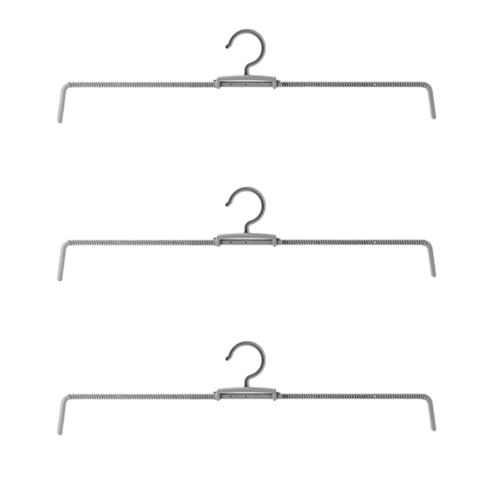 3pcs Multifunctional Stainless Steel Spring Clothes Hanger Clothes Drying Rack Closet Storage