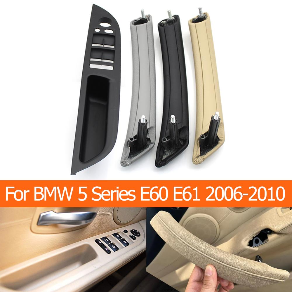 LHD Car Interior Armrest Door Handle Window Panel Pull Handle Cover Trim Replacement For BMW 5 Series E60 E61 2006-2010