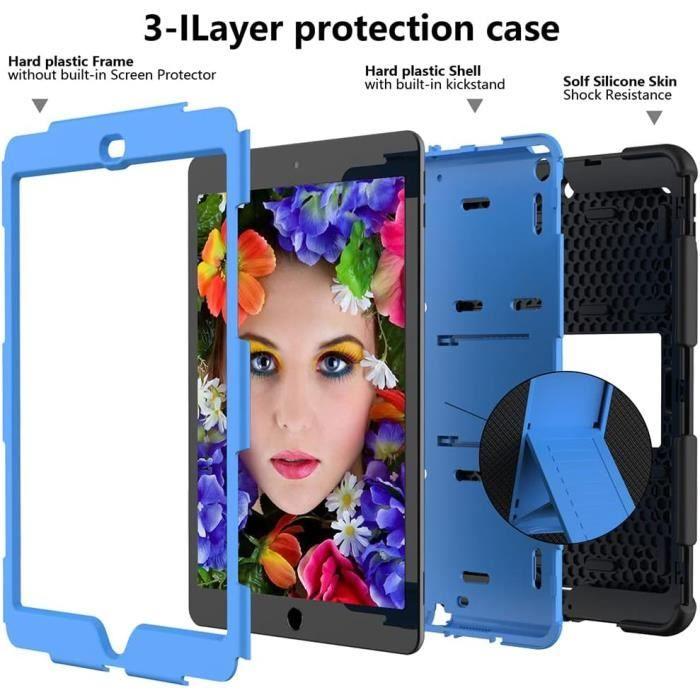 Étui pour iPad 10,2 - YEQIU - A2602 - Design 3 en 1 - Porte-crayon - Résistant aux chocs