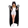 Manta Acondicionada Acogedora Sudadera Portátil de Halloween, Capa de Vaca de las Highlands con Capucha, Suave Regalo para Ella Perezoso de Peluche Capa de Gato Negro Ropa de Casa para Mujer
