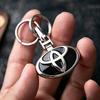 Car Logo Metal Keychain Accessories For Toyota Hilux Corolla RAV4 Camry Highlander Yaris Cross Prado C-HR Sienna Land QV7