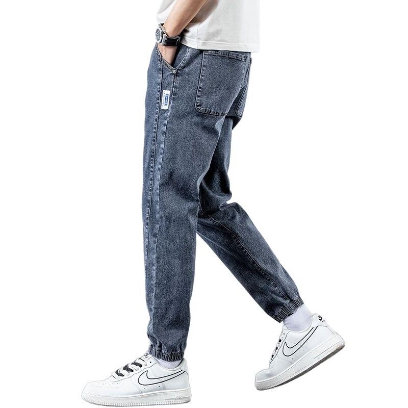 Jeans Men's Spring and Autumn New Men's Pants Loose Tie Nine-point Pants Trendy Brand Versatile Harlan Casual Pants