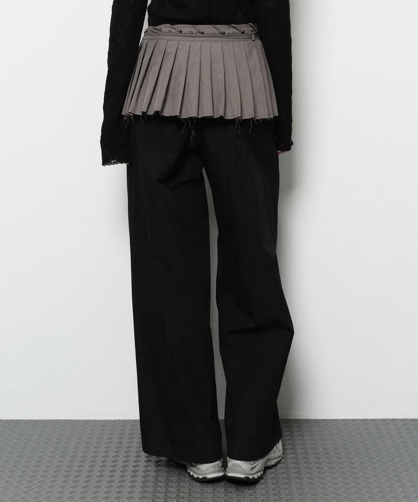 Daiaegeuneol Pleats Wrap Skirt (Grey)
