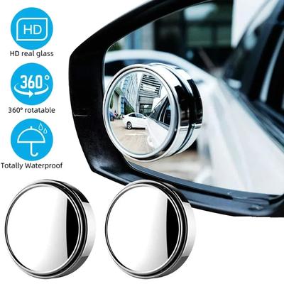 2 ks 360° nastavitelné mrtvé zrcátko pro auto, přídavné zpětné zrcátko vypouklé, kulatý rám, širokoúhlá zrcátka pro zpátečku