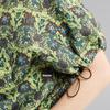Women's Puff Sleeve Stand Collar Printed Shirt