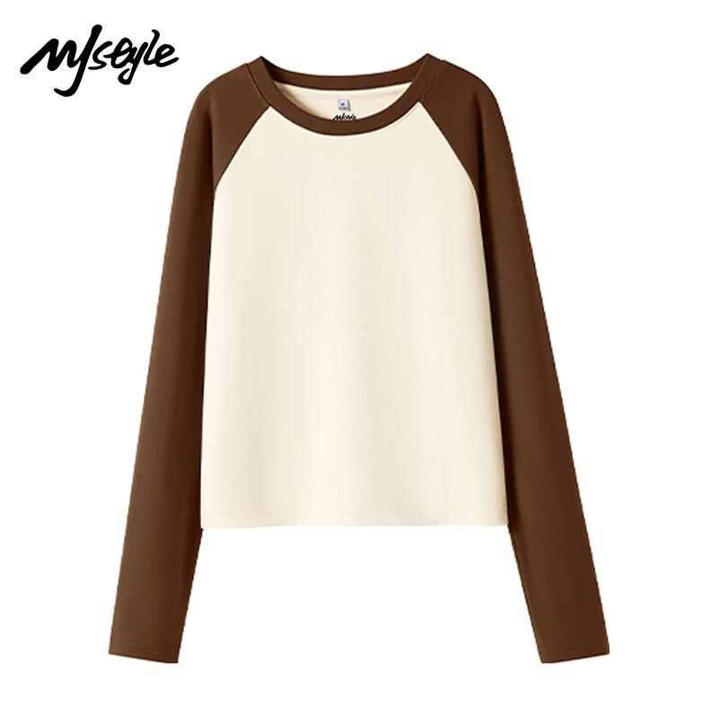 MJ STYLE Women s Round Neck Raglan Color Block Long Sleeve T-shirt XL