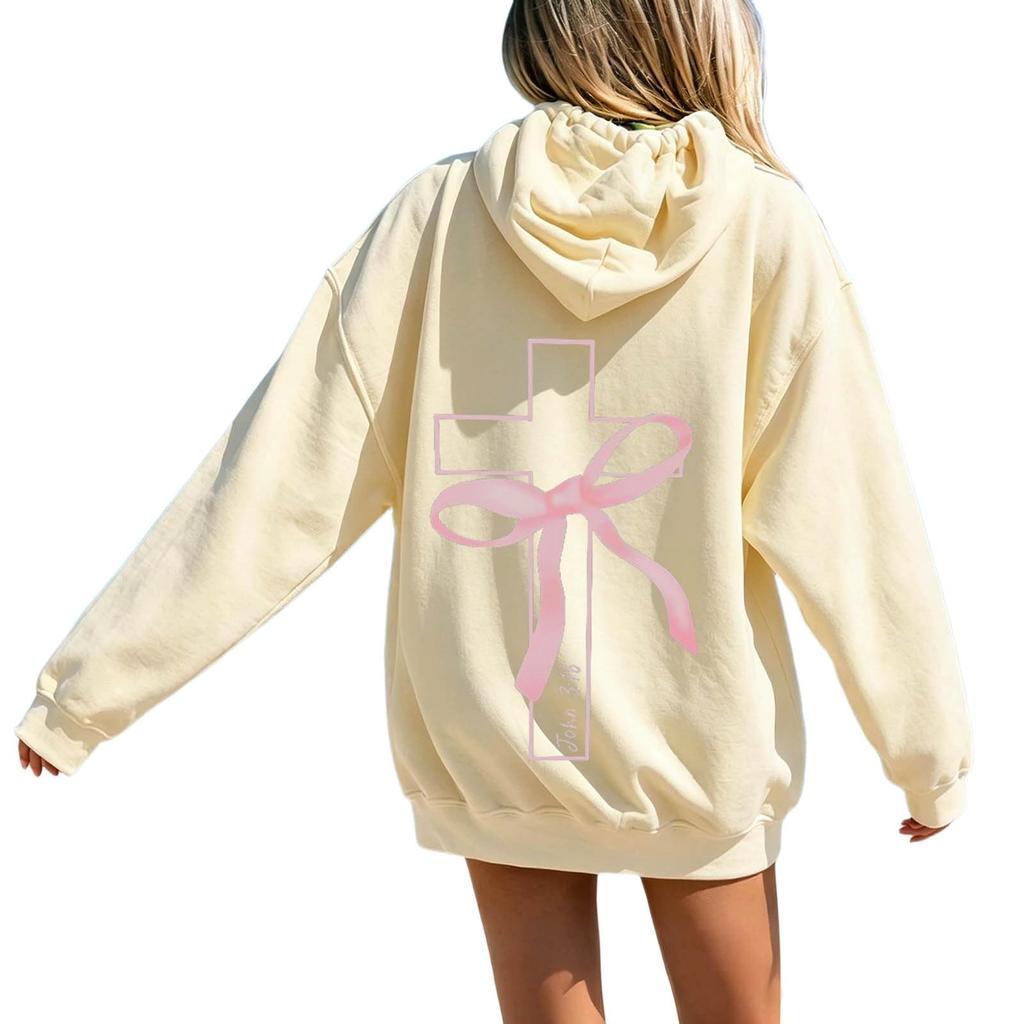 Women's Long Sleeve Letter Print Hoodie Sweatshirt Casual Pullover