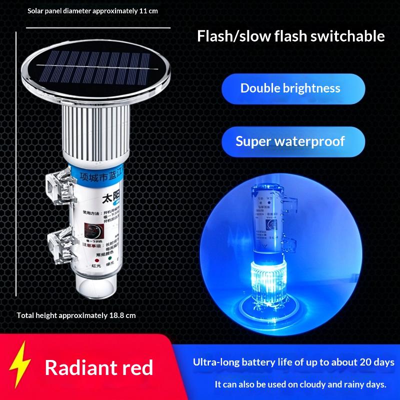 Solar Powered Fishing Net Marker Light Waterproof 20Days Long Standby For Marine Warning