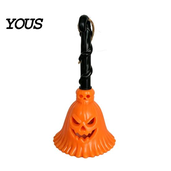 Halloween Lighted Decor Pumpkin Broom Light, Hanging LED Witch Lamp, Decoration Light Spooky Decorative for Holiday Party Ornament