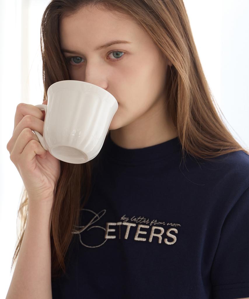 LETTER FROM MOON Shining Logo T-Shirt (Navy)