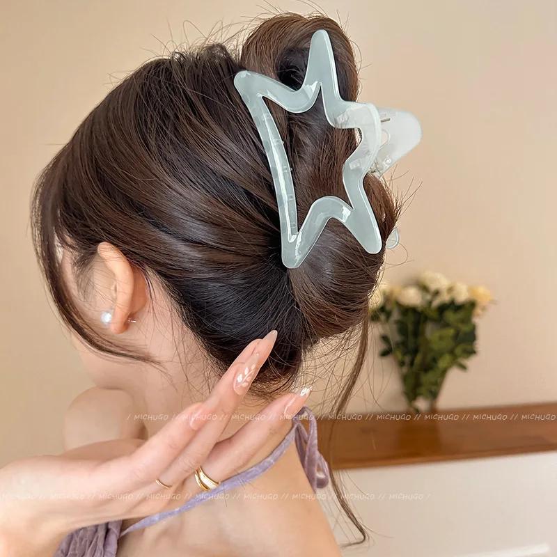 Blue Hair Claw Clip Cute Bow Sweet Girls Barrettes Crab Hair Clips Hairpins for Women Fashion Hair Accessories Headwear Headband