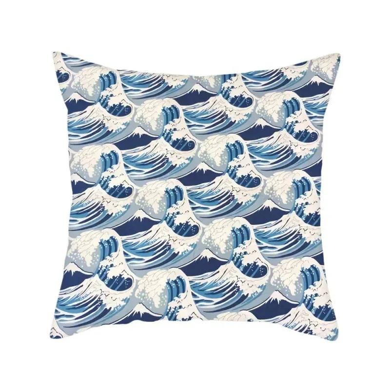 Wave Pattern Decorative Polyester Cushion Cover Throw Sofa Bed Couch Decorative Pillow Case Home Decor 45X45CM Fundas De Cojin