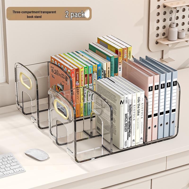 Desktop Bookshelf Organizer: Fixed Book Storage Divider & Office File Rack