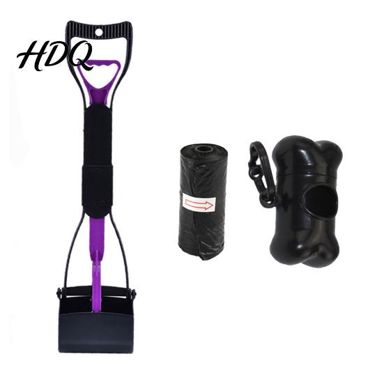 Grass And Gravel Poop Collector Dog Pooper Scooper Portable Pet Waste Cleanup Tool with 20 Bags Heavy Duty Picker Carry Case Foldable Scooper