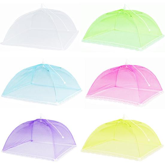 

Чехол для еды, удобный многофункциональный чехол с кружевной каймой, палатка для еды, красочный зонтик, сетчатый стол, чехол для еды, чехол для еды для вечеринок S