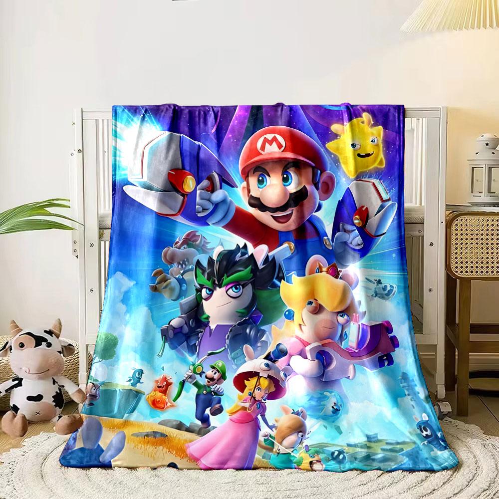 

Colorful cartoon characters with futuristic weapons in an adventurous setting. for all seasons blanket lunch break throw gift 80cm x 120cm