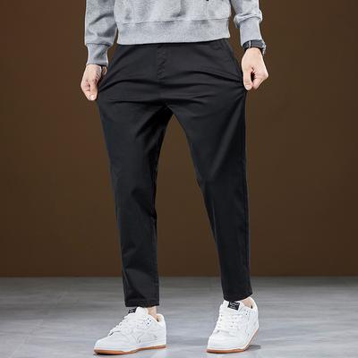 Mens Pants Cotton Casual  Stretch Male Trousers Man Long Straight High Quality 4 Colors Plus Size Pant Suit