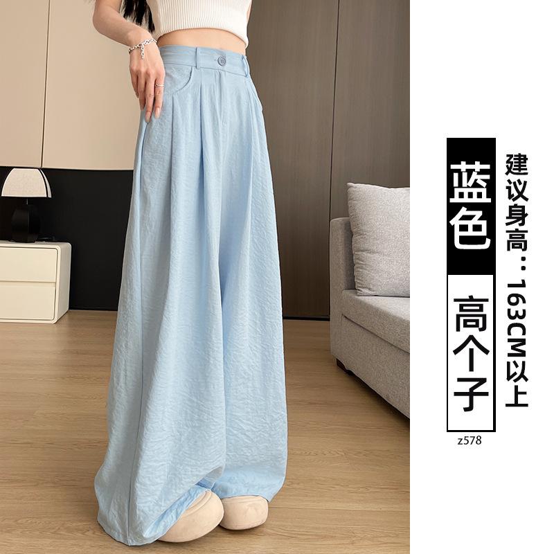 Suit pants children's autumn and winter new white velvet vertical straight-leg pants small corduroy wide-leg pants