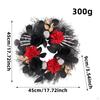 Wreath with Skeletal Hands Black and Red for Entryway, Spooky House