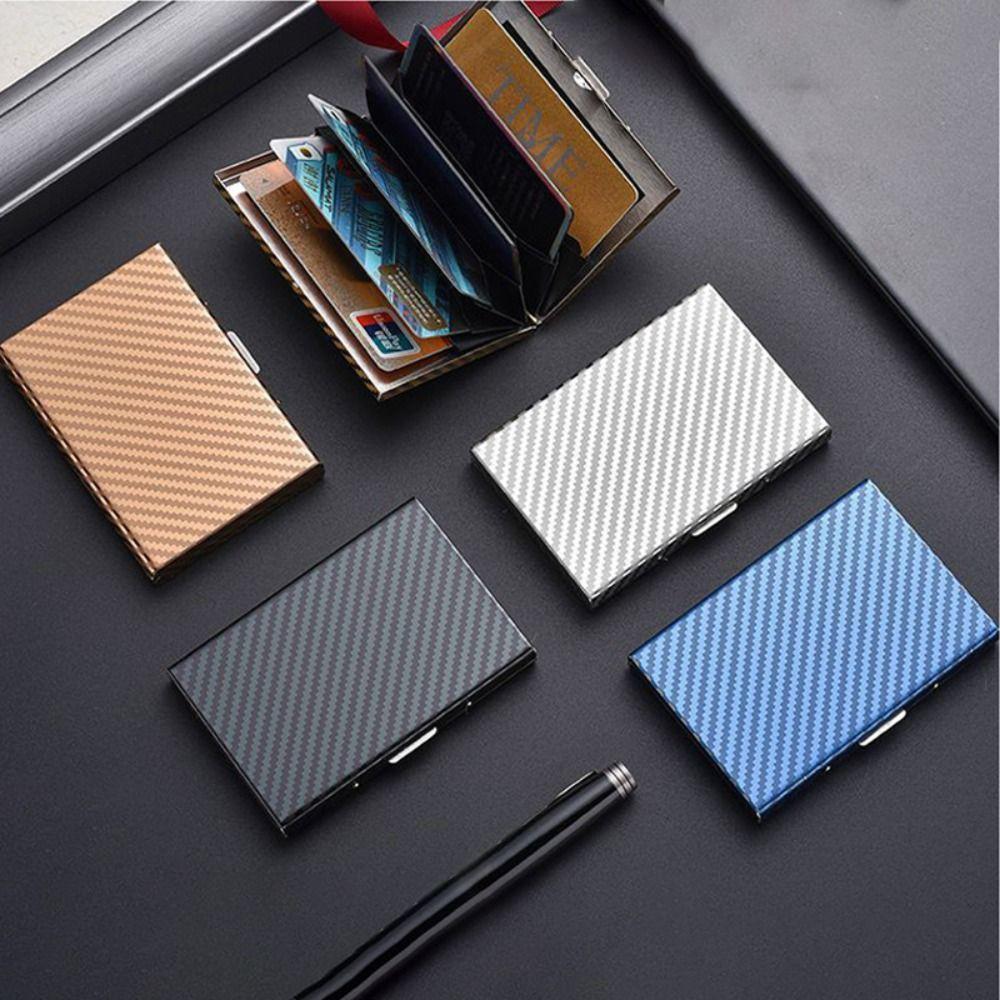 Business 6/10 Slots Credit Card Holder Anti RFID Slim Debit Box Stainless Metal Case Porte Carte Travel