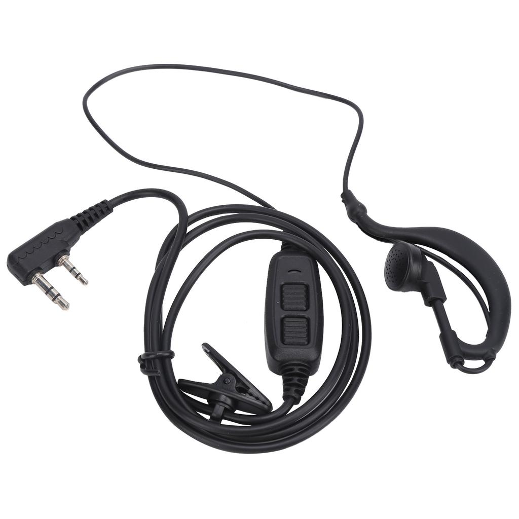 Walkie Talkie Earpiece Dual PTT Headset with Earplug Sleeve for BAOFENG UV‑82 UV‑82L UV‑89 UV8D