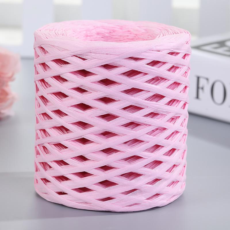 200M Natural Raffia Straw Yarn For Knitting Crocheting Paper Threads DIY Handmade Summer Sunhat Beach Bag Braided Cord Supplies