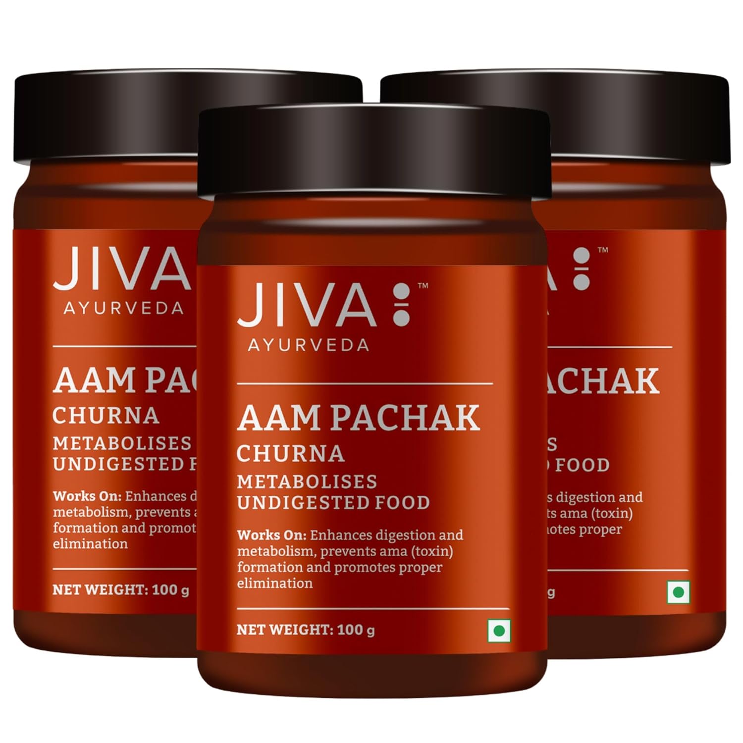 

Jiva Aam Pachak Churna 100gm Pack of 3 Ayurvedic Digestive Powder Natural Herbs Blend