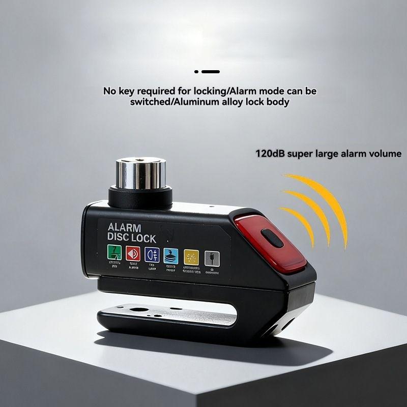 Motorbike Alarm Disc Brake Lock, Disc Lock,120Db For Motorbike For Motorcycle, Bicycle, Scooter