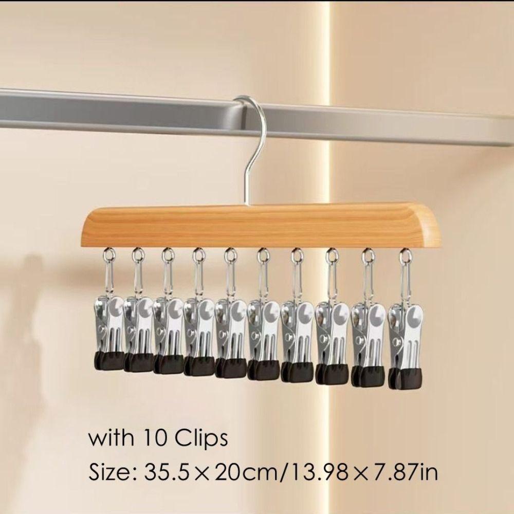 with 10 Clips Closet Organizer 360° Rotating Space Saving Clothes Hanger with 12 Clips Multifunctional Free Grip Hanging Rack