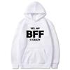 BFF Printed Hoodie Autumn Winter Women Men Casual Loose Simple Fashion Comfortable O-Neck Long Sleeve Fleece Sweatshirts