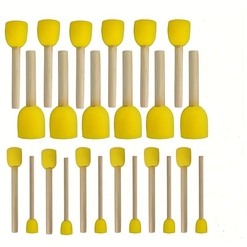 24pcs Yellow Sponge Paint Brushes/Round Mushroom Heads/Durable Rubber/for Graffiti, Painting, And Art Projects