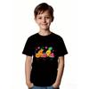 European Sizes Cute Cartoon Fruit Dance T-Shirt - Featuring a Smiling Orange for Girls, Tropical Mango for Boys
